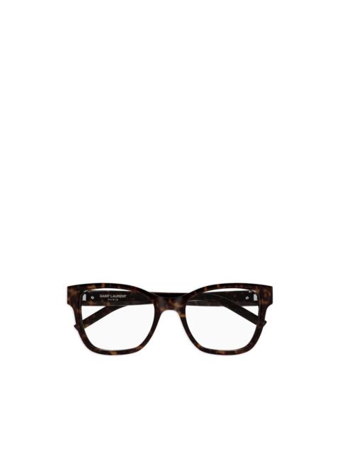 SAINT LAURENT patterned logo-plaque glasses
