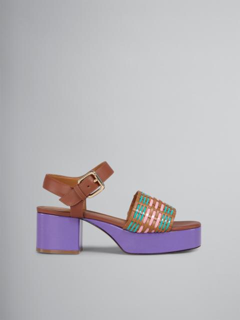 Marni HAND WOVEN VEGETABLE-TANNED LEATHER SANDAL