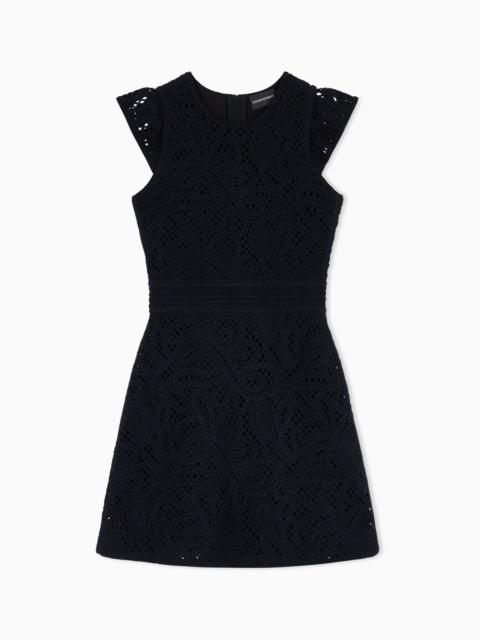 EMPORIO ARMANI DRESS IN MACRAMÉ-EFFECT CORNELY EMBROIDERED FABRIC