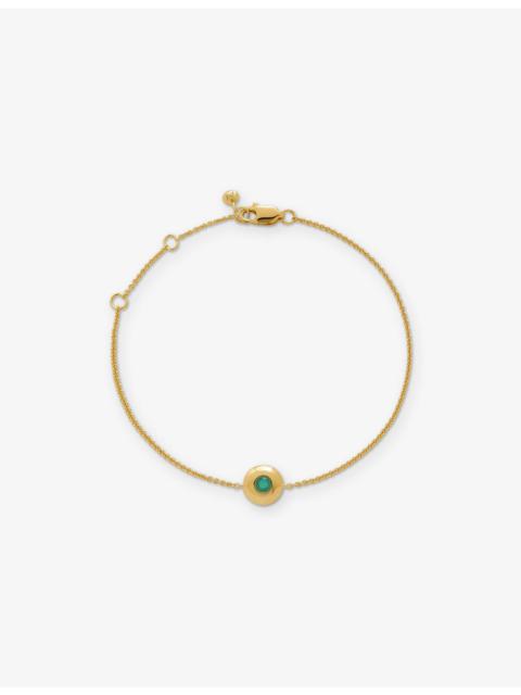 MONICA VINADER May Birthstone 18ct Gold Vermeil-Plated Sterling Silver and Emerald Bracelet