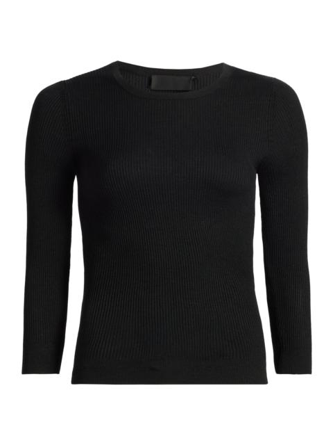 NILI LOTAN Women's Bijana Rib-Knit Silk Sweater - Black