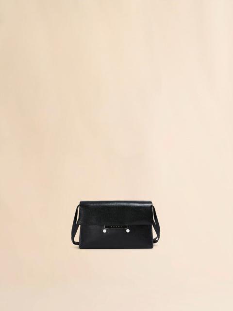 Marni BLACK CRAQUELÉ PATENT LEATHER MEDIUM ENVELOPE BAG