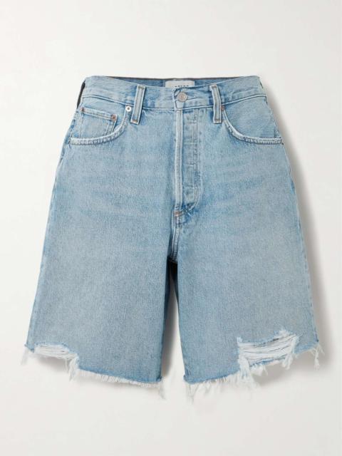 Indra distressed denim shorts Light denim
