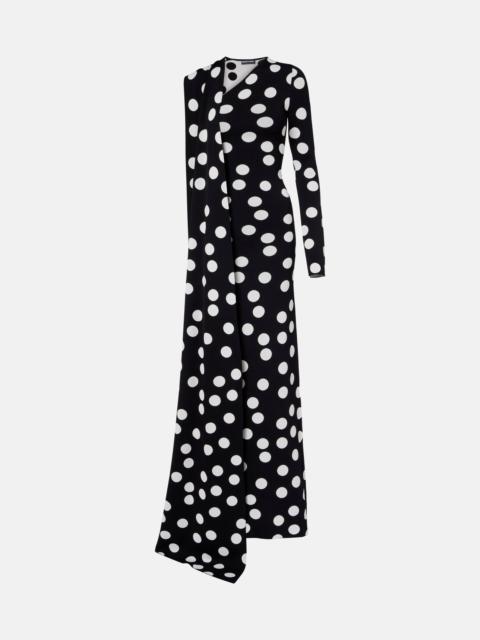 David Koma Polka-dot scarf-detail gown