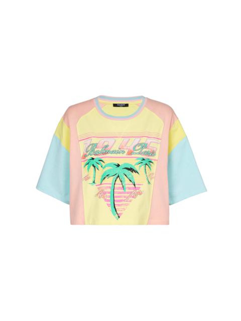 T-shirt with palm tree Balmain Signature print