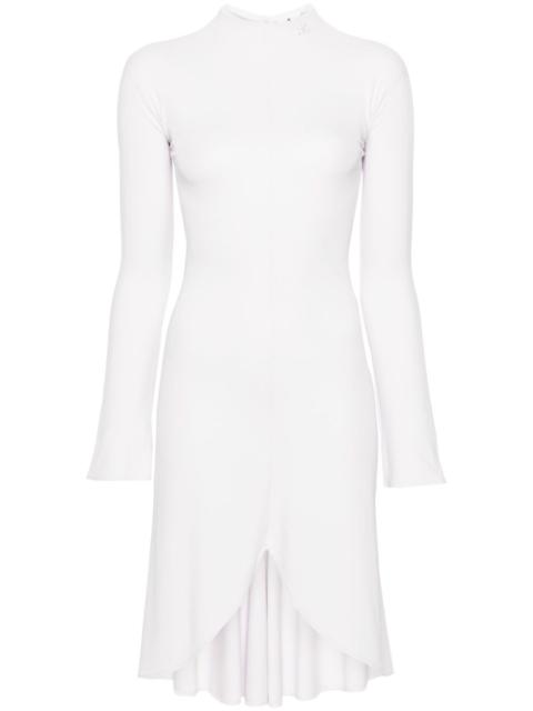 courrèges high-neck long-sleeve midi dress