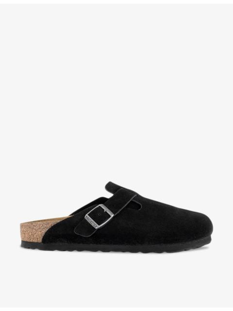 BIRKENSTOCK Boston logo-embossed suede clogs