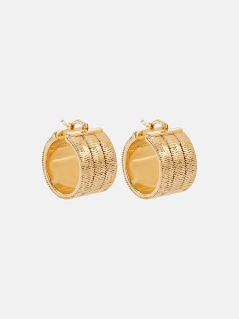 Small embellished hoop earrings