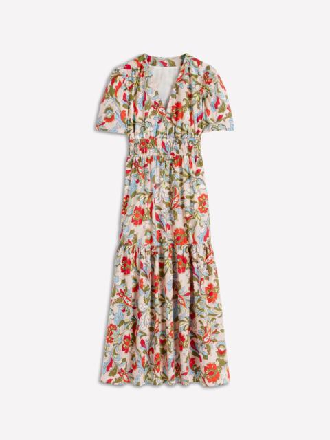 BODEN Irene Puff Sleeve Cotton Dress-Multi, Botanical Flourish