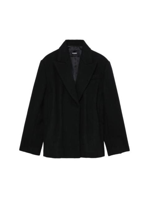 gathered single-breasted blazer