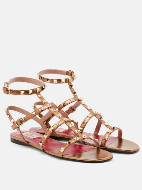 Valentino Rockstud metallic leather sandals