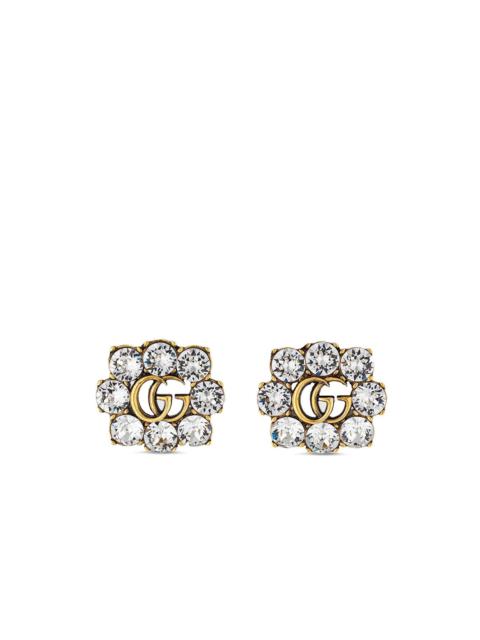 Double G crystal earrings