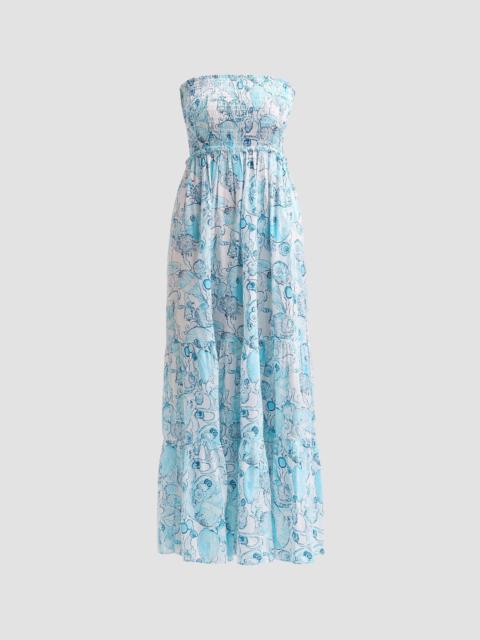 Lilly Pulitzer Women's Anali Printed Strapless Coverup Midi Dress - Resort White