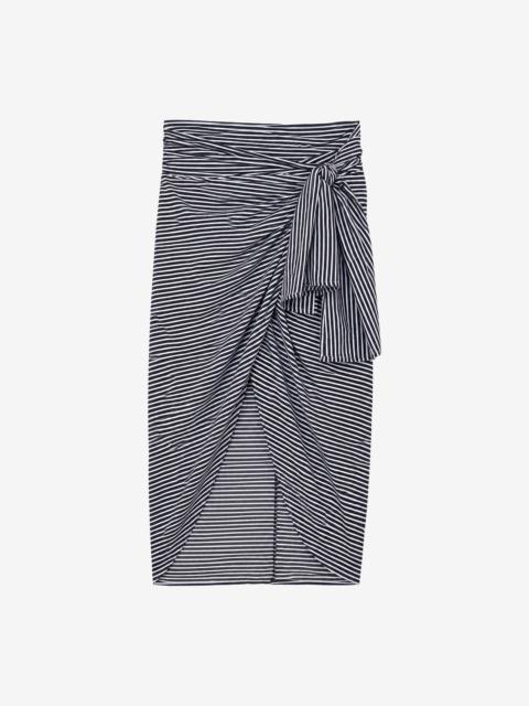 The Frankie Shop Thira Wrap Skirt - Black/White Stripe