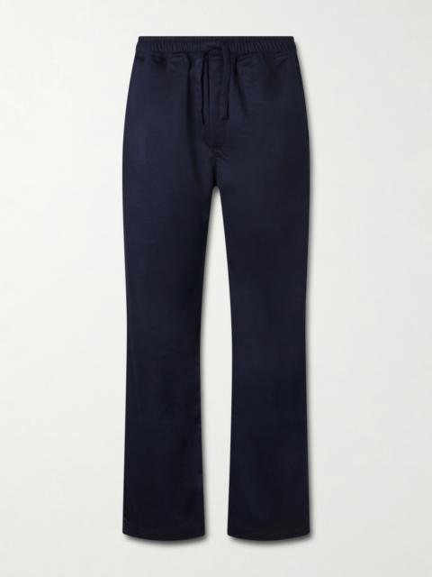 SAMAN AMEL Straight-Leg Cashmere Drawstring Trousers