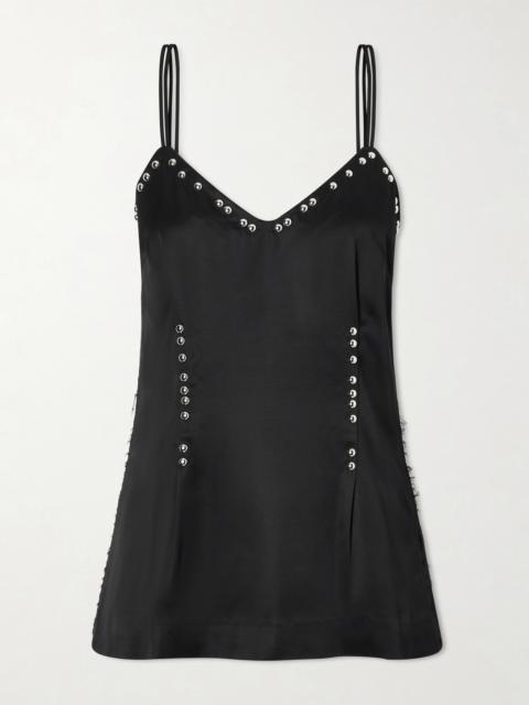 WALES BONNER Iris Studded Frayed Satin Camisole