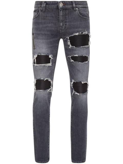 PHILIPP PLEIN mid-rise distressed jeans