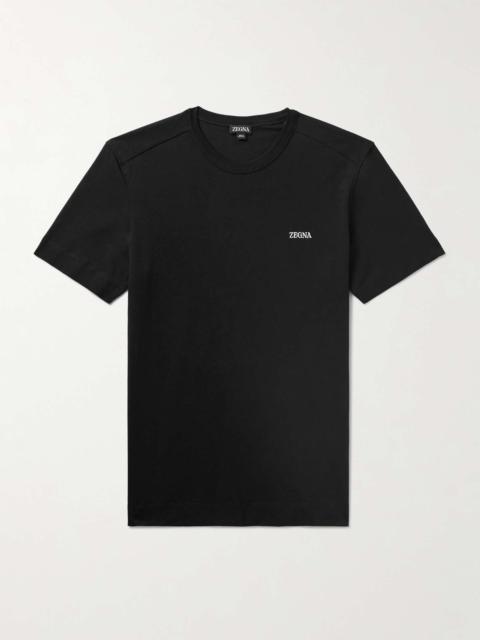 ZEGNA Slim-Fit Logo-Embroidered Cotton-Jersey T-Shirt