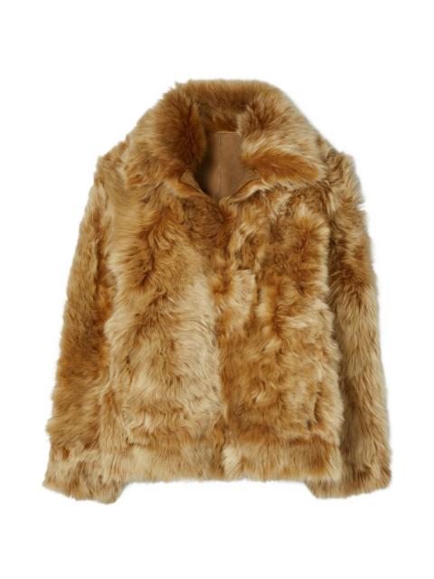 TORY BURCH collar shearling jacket