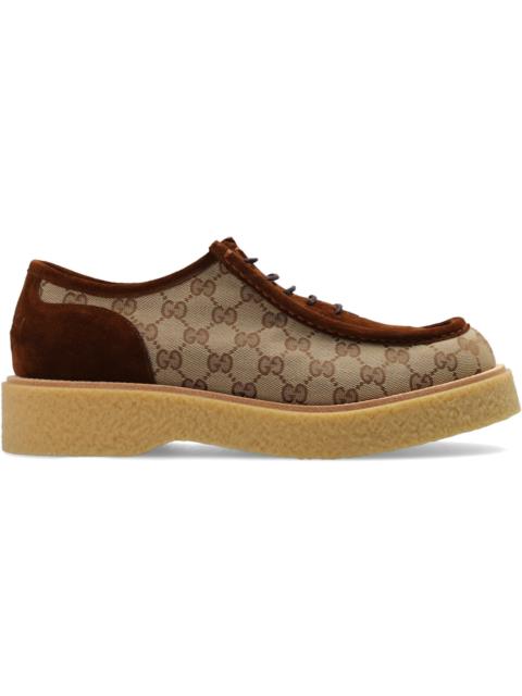 GUCCI Gucci GG Supreme Lace-up Shoes Brown