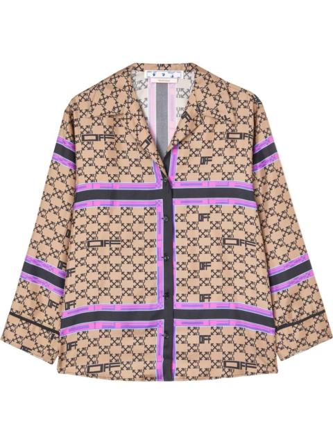 Off-White MONOGRAM PAJAMA SHIRT BROWN  BLACK