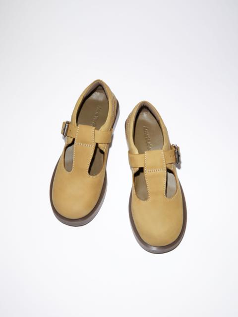 Acne Studios Leather buckle shoes - Khaki beige