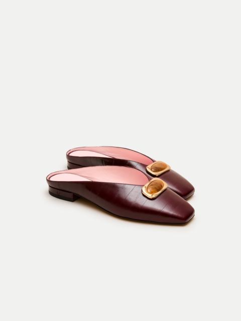 J.CREW Sophie ballet mules in eel-embossed leather