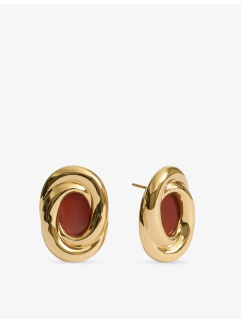 MONICA VINADER Ochre 18ct Yellow Gold Vermeil And Gemstone Stud Earrings