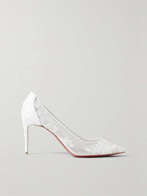 Christian Louboutin Lace 554 85 Tulle and Satin Pumps - Women - White Pumps - IT39.5