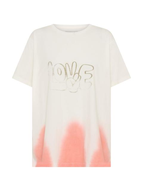 ONE TEASPOON Love Dip Dye Boyfriend Tee - White