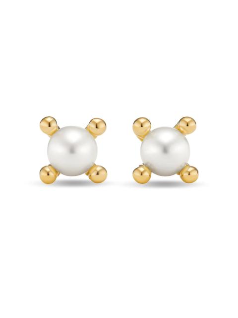 DAVID YURMAN Women's Petite Modern Renaissance Pearl Stud Earrings in 18K Yellow Gold, 5.5MM - Akoya White Pearl