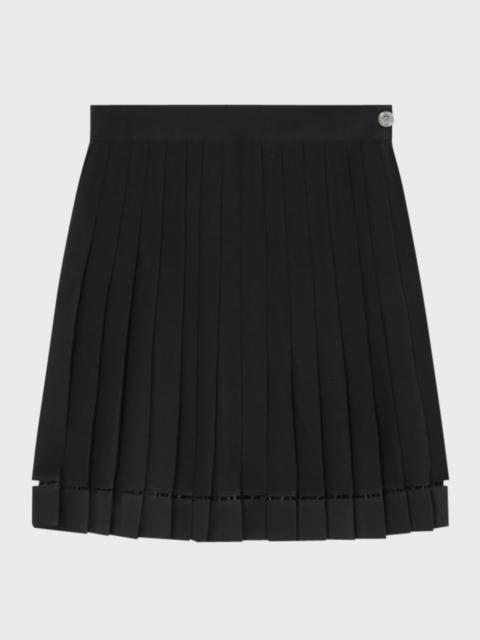 VERSACE Pleated Silk Georgette Mini Skirt