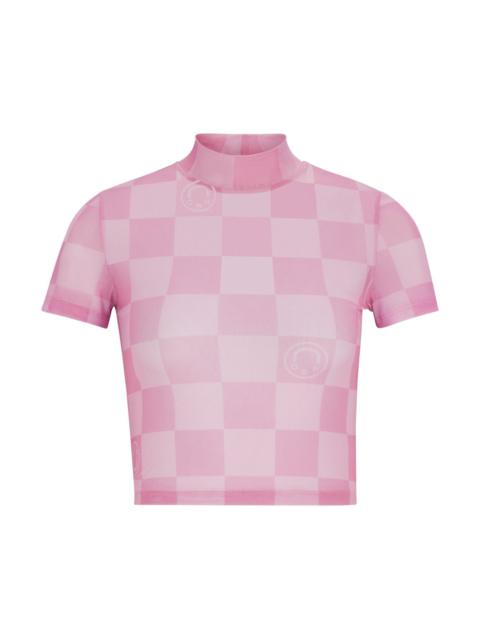 HUGO CROPPED TOP IN LOGO-PRINT STRETCH MESH