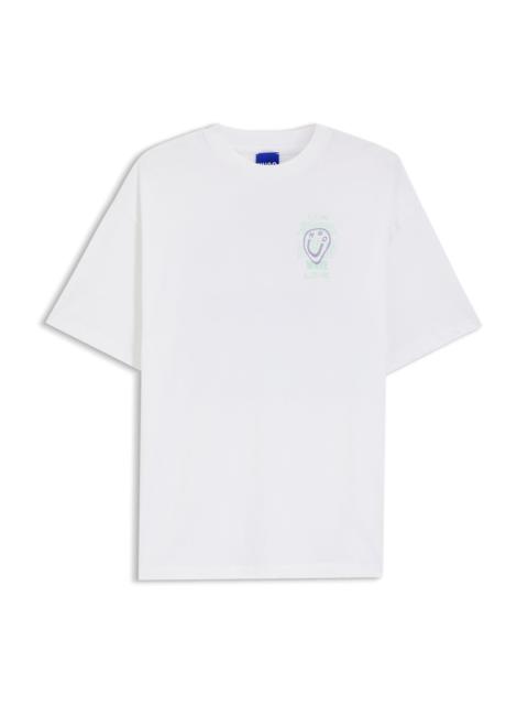 HUGO COTTON-JERSEY T-SHIRT WITH PRINTED ARTWORK