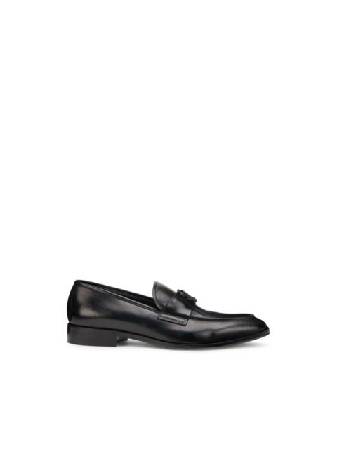 Roberto Cavalli monogram-plaque leather loafers
