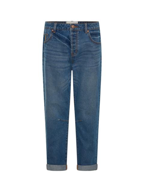 ONE TEASPOON Saints Low Waist Boyfriend Denim Jeans - Pacifica Blue