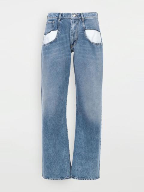 Straight jeans with contrasted pockets