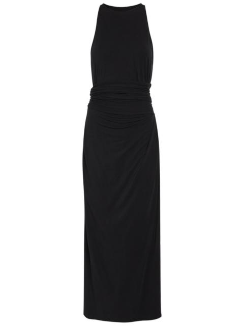 Another Tomorrow Another Tomorrow Sarong-effect Jersey Midi Dress