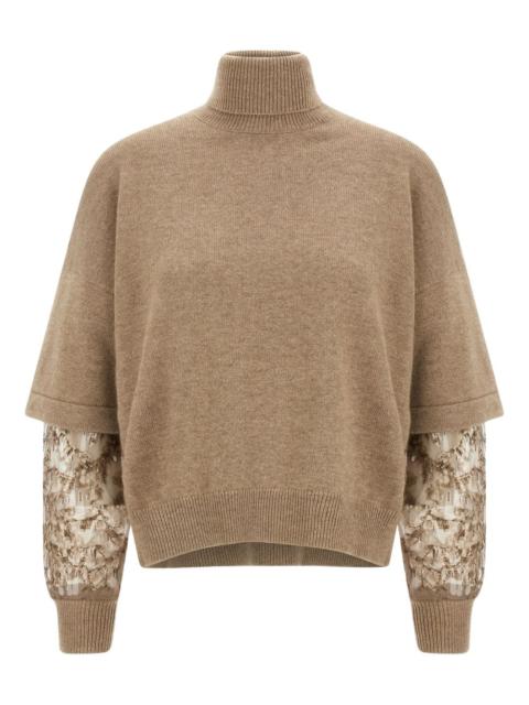 Brunello Cucinelli sequin-embellished high-neck sweater