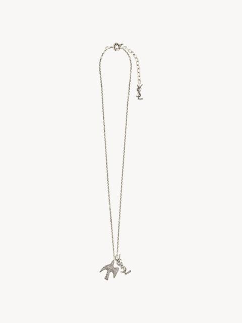 SAINT LAURENT CASSANDRE DOVE NECKLACE IN ZIRCON