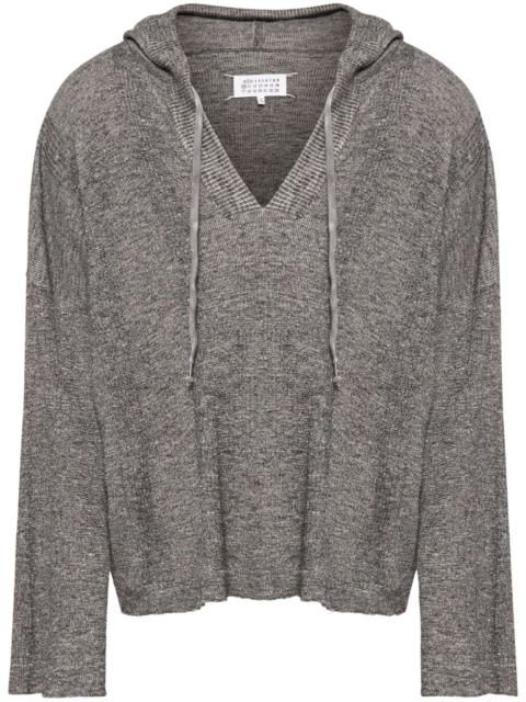 Maison Margiela V-neck knitted hoodie