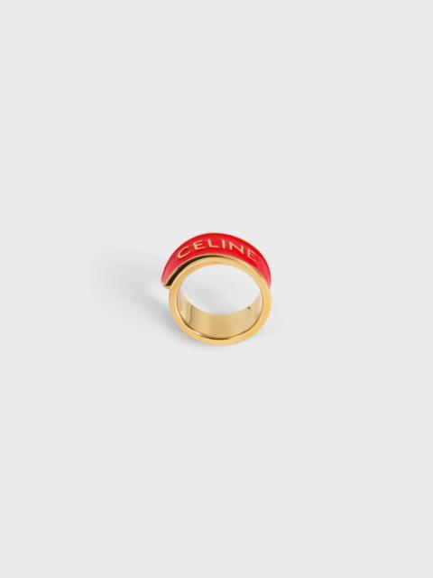 CELINE CELINE RIBBON RING IN ENAMEL AND BRASS WITH GOLD FINISH