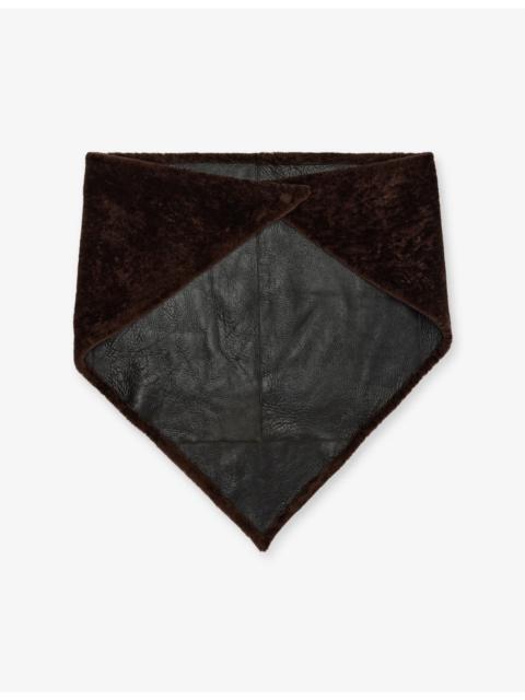 NOUR HAMMOUR Draped Shearling Foulard