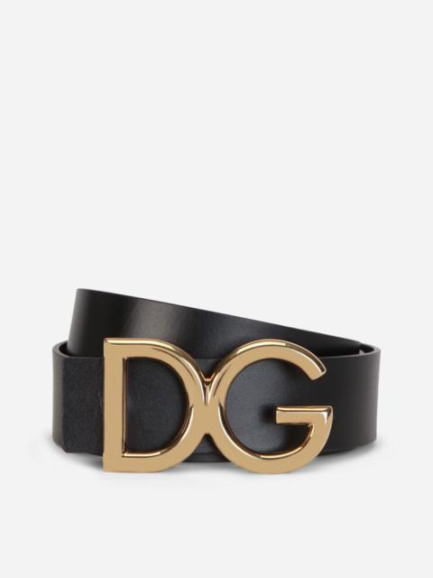 Leather belt with DG logo