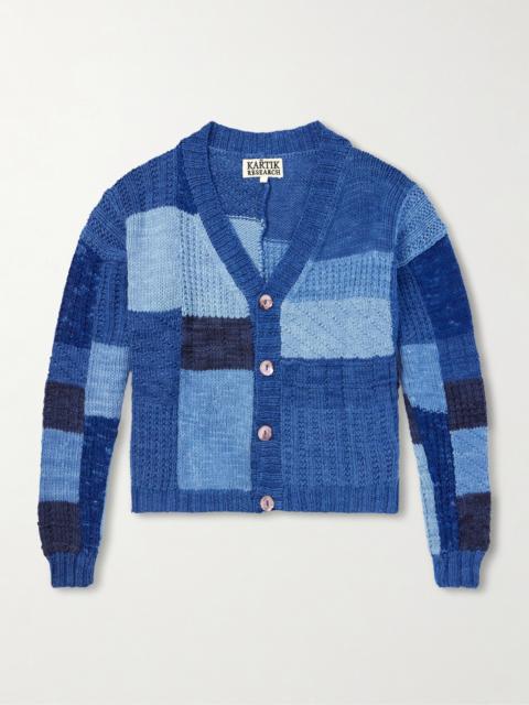 KARTIK RESEARCH Patchwork Cable-Knit Wool Cardigan
