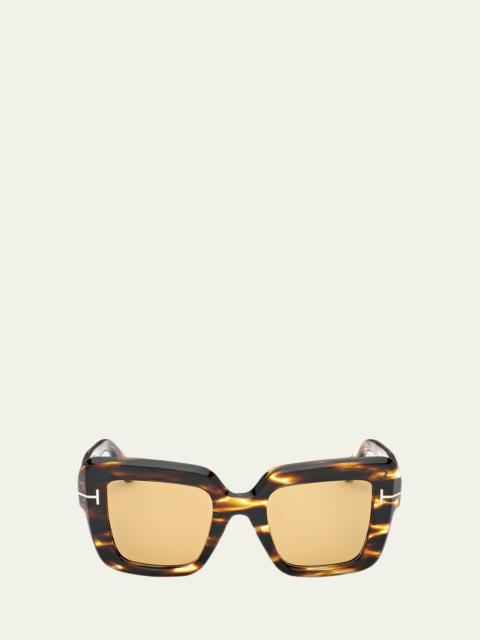 Esme Patterned Acetate Square Sunglasses