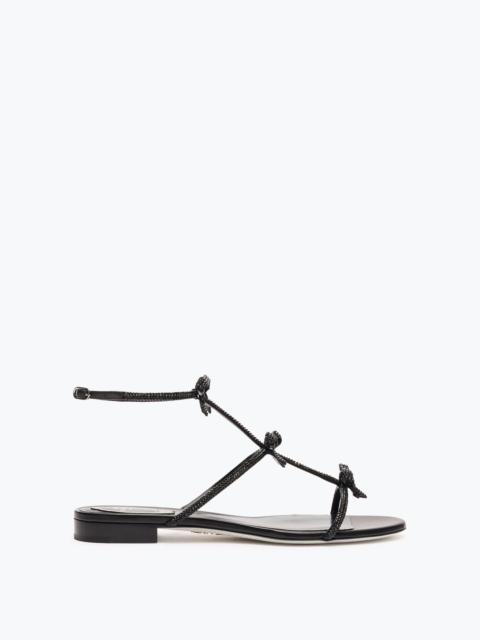 RENE CAOVILLA CATERINA BLACK FLAT SANDAL 10