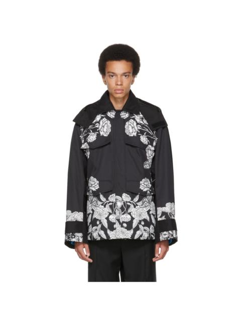 Valentino Black Dark Blooming Print Jacket