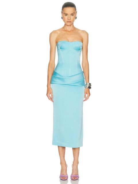 ALEX PERRY Strapless Cupped Longline Corset Dress