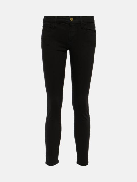 High-rise cropped skinny jeans